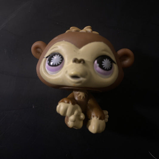 LPS Littlest Pet Shop - Brown Monkey - Purple Starburst Eyes