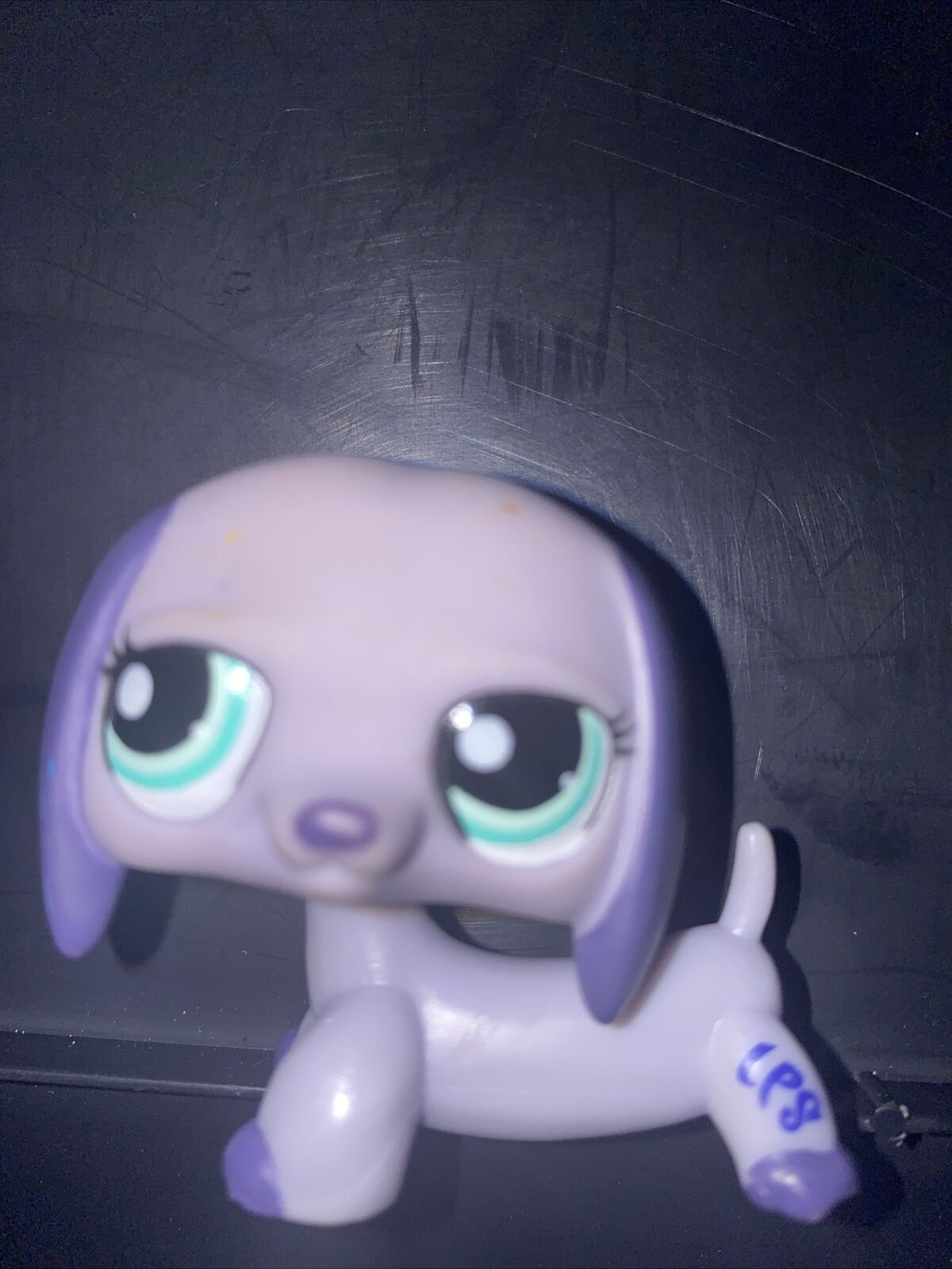 Littlest Pet Shop #1367 Dachshund Dog Purple LPS