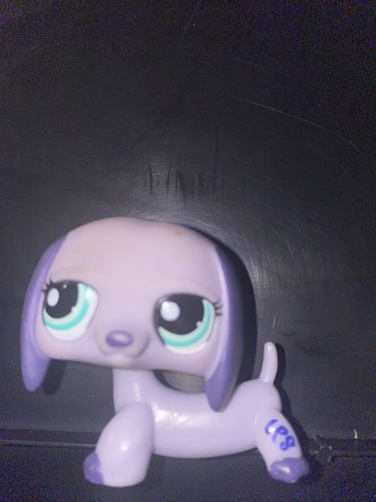 Littlest Pet Shop #1367 Dachshund Dog Purple LPS