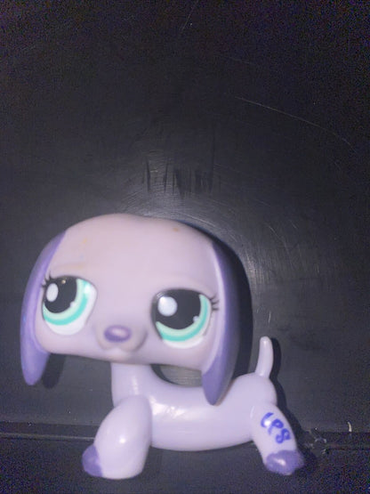 Littlest Pet Shop #1367 Dachshund Dog Purple LPS