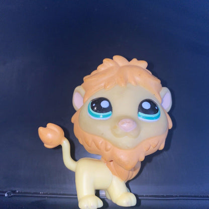 LPS #1004 Lion Littlest Pet Shop Yellow Orange Pale Green Eyed Lion Big Cat