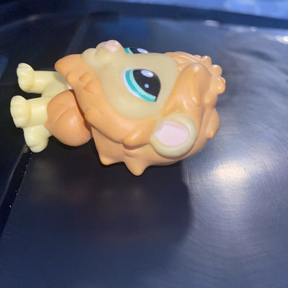 LPS #1004 Lion Littlest Pet Shop Yellow Orange Pale Green Eyed Lion Big Cat