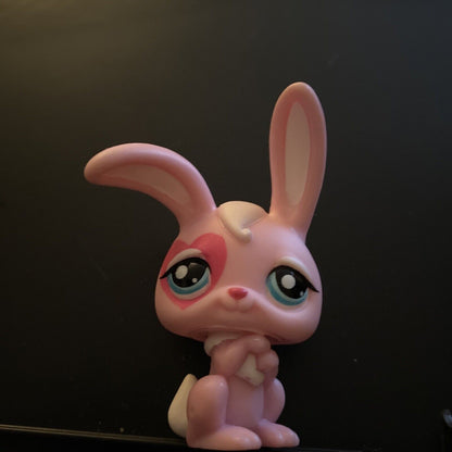 Littlest Pet Shop 1966 Pink Bunny  Special Heart Rare Release Nintendo￼