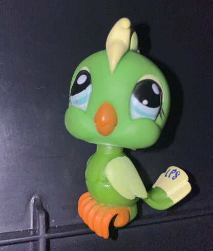 LPS Littlest Pet Shop Green Cockatoo Parrot Bird Blue Eyes # 1369 Authentic