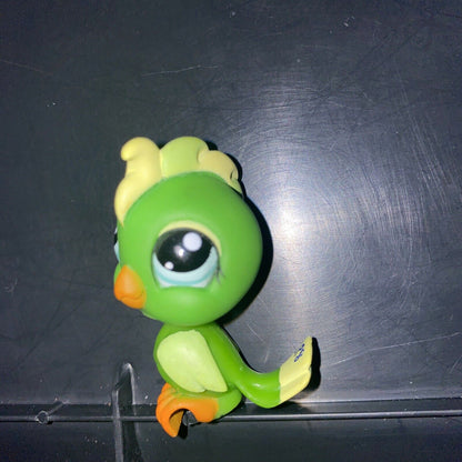 LPS Littlest Pet Shop Green Cockatoo Parrot Bird Blue Eyes # 1369 Authentic