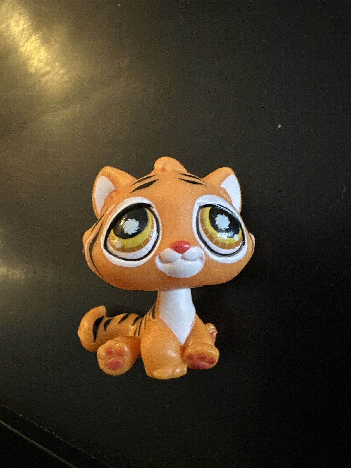 RARE Littlest Pet Shop #905 Orange Bengal Tiger /Cat W/ Brown Eyes Retired Toy