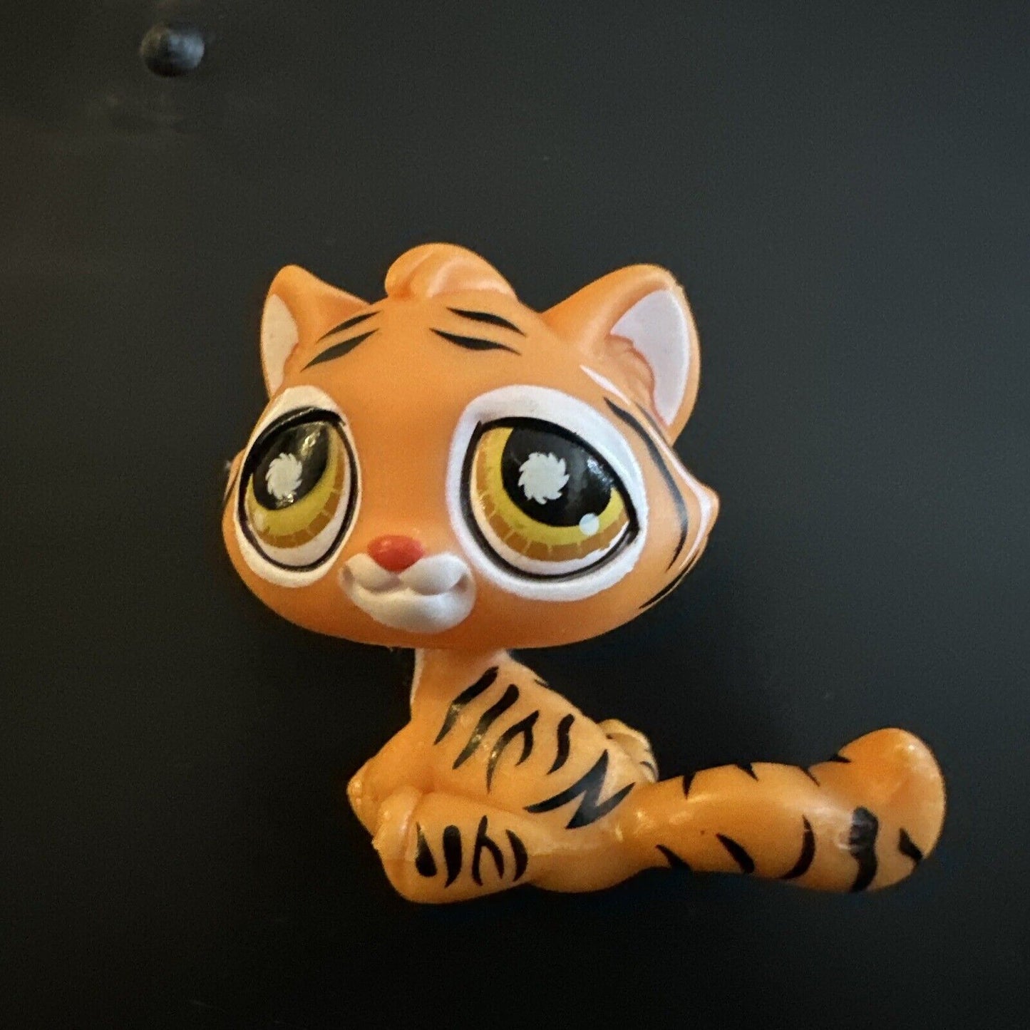 RARE Littlest Pet Shop #905 Orange Bengal Tiger /Cat W/ Brown Eyes Retired Toy