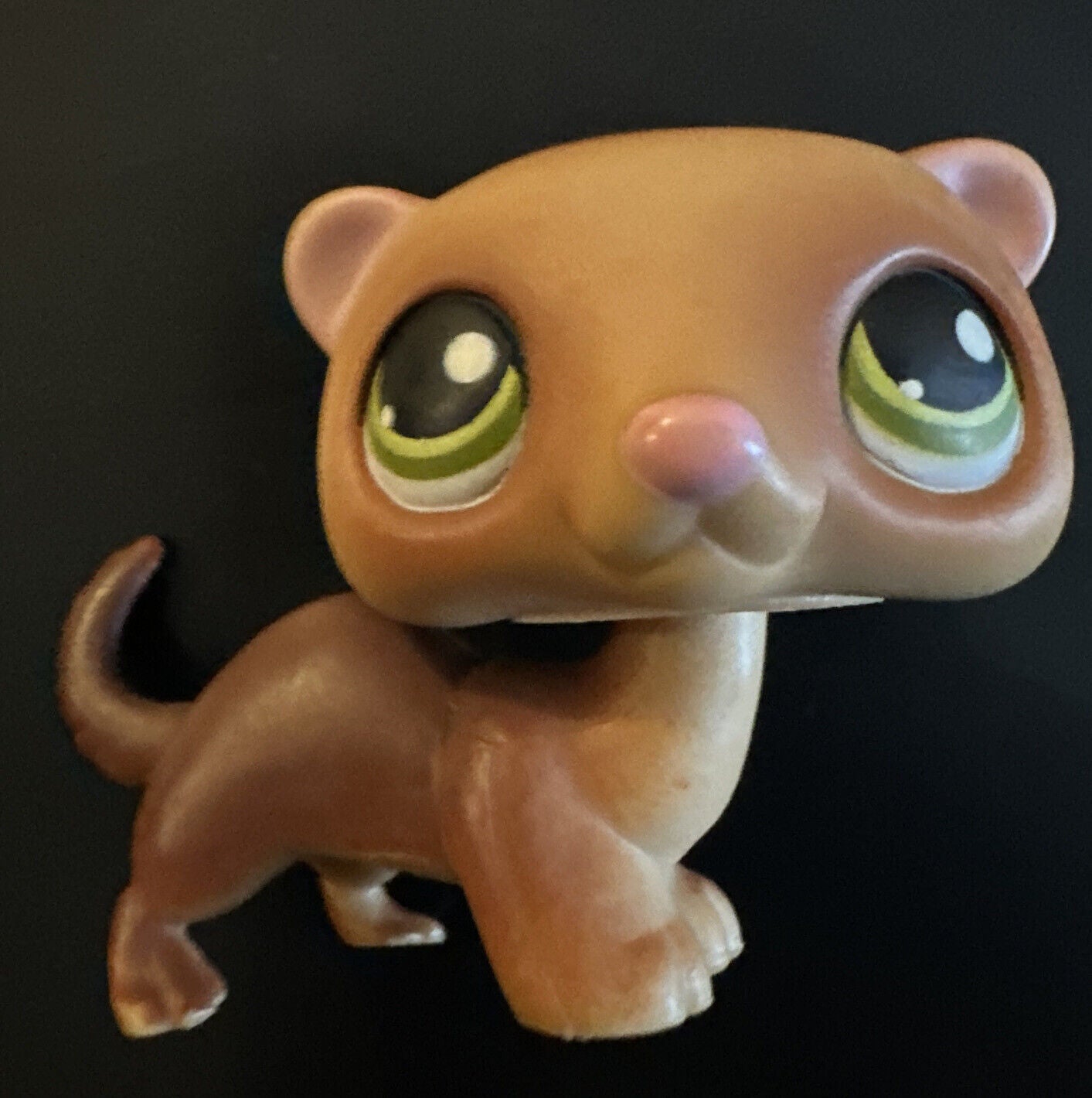 Littlest Pet Shop Ferret # 209 Light Brown Pink Ears Curly Tail  2006 Authentic