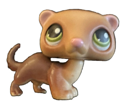 Littlest Pet Shop Ferret # 209 Light Brown Pink Ears Curly Tail  2006 Authentic