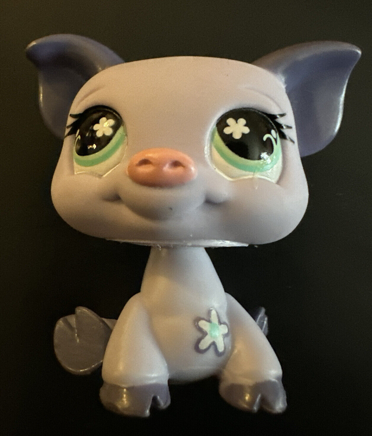 AUTHENTIC LPS Littlest Pet Shop Purple Flower Eyed Pig #550  A Easter Edition OG