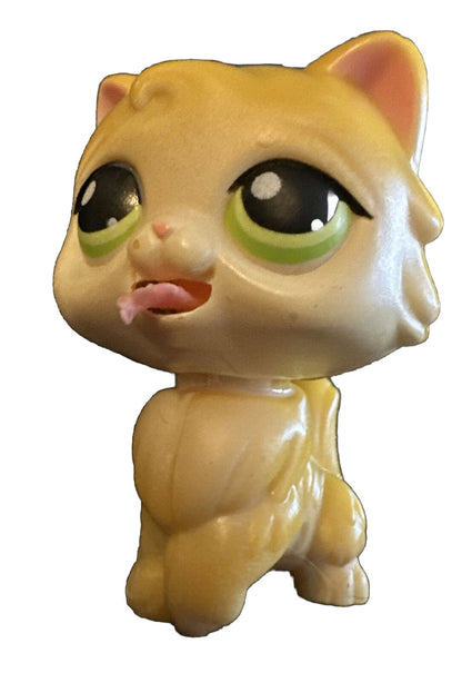 RARE, 1st GEN. LITTLEST PET SHOP Green Eyed Cat & A Moving Tongue Chipped Up