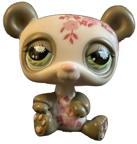 LPS Littlest Pet Shop Authentic #904 Cream Panda With Pink Cherry Blossoms