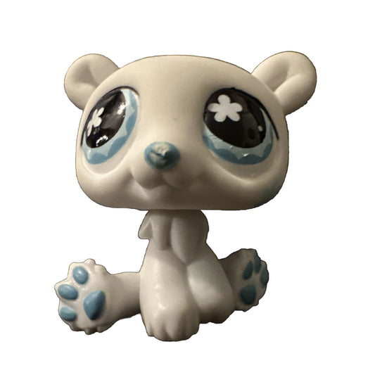 Authentic Littlest Pet Shop LPS Ice Blue Polar Bear Blue Snowflake Eyes #647