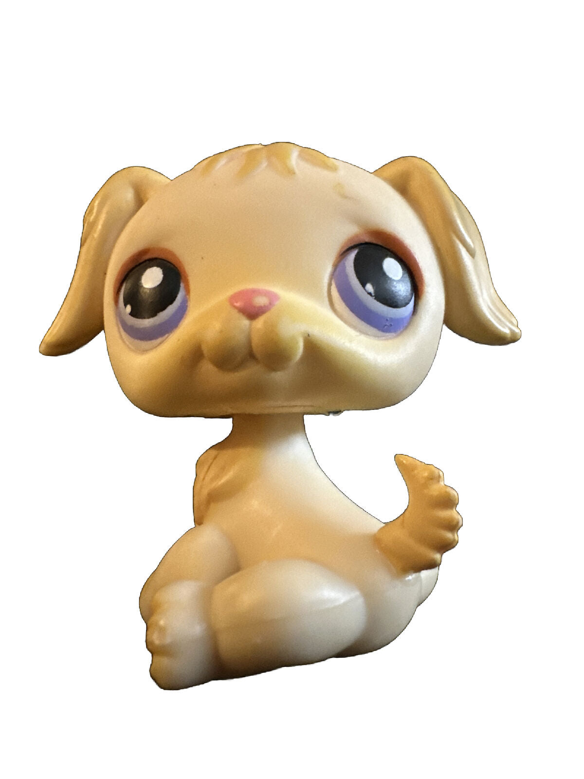 Littlest Pet Shop Golden Retriever Dog Puppy  #268 Year 2004 Purple Eyes 1st Gen