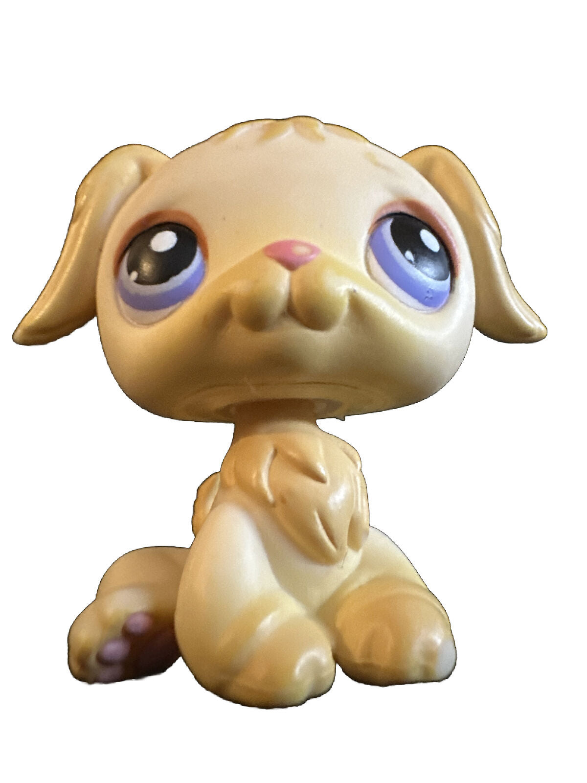 Littlest Pet Shop Golden Retriever Dog Puppy  #268 Year 2004 Purple Eyes 1st Gen