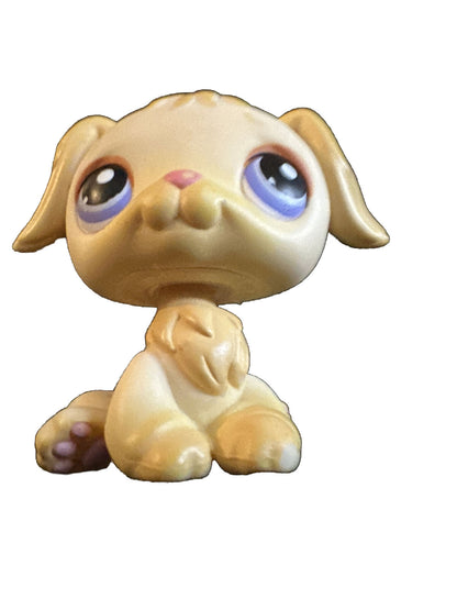 Littlest Pet Shop Golden Retriever Dog Puppy  #268 Year 2004 Purple Eyes 1st Gen